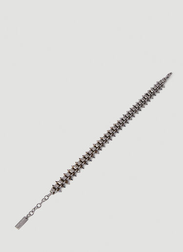 Saint Laurent Squares and Spikes Bracelet Silver sla0249249