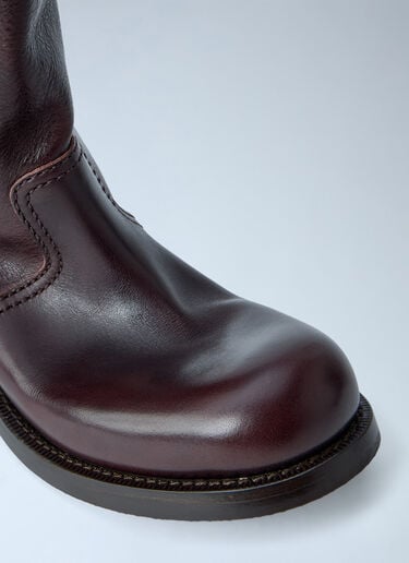 Prada Leather Mid-Calf Boots Brown pra0265012
