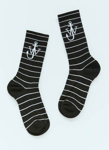JW Anderson Striped Anchor Socks Black jwa0156012