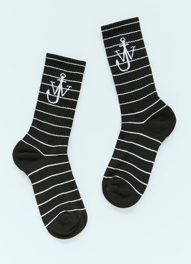 Striped Anchor Socks JW Anderson Striped Anchor Socks Black jwa0156012