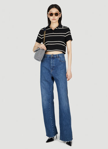 스트라이프 폴로 셔츠 Saint Laurent 스트라이프 폴로 셔츠 블랙 sla0252021