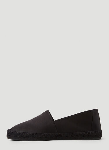 Saint Laurent 徽标刺绣麻底鞋 黑 sla0248023