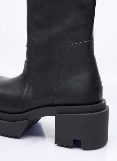Rick Owens Knee-High Pull-On Begun Boots Black ric0257020