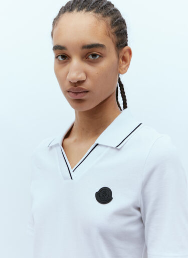 Moncler Logo Patch Polo Shirt White mon0255030