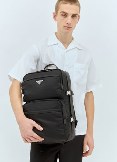 Prada Re-Nylon And Saffiano Leather Backpack Black pra0159013