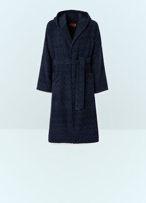 Fornasetti Chalk Hooded Bathrobe Black wps0691883