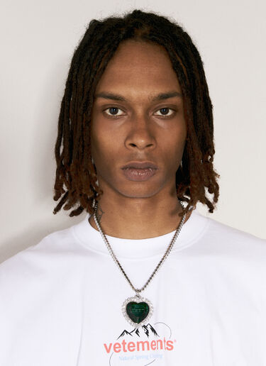 VETEMENTS Crystal Heart Necklace Green vet0156015