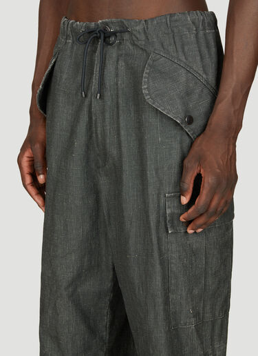 Dries Van Noten Linen Cargo Pants Grey dvn0156012