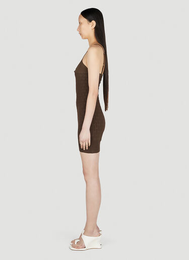 Jacquemus La Robe Maille Tecido Dress Brown jac0251041