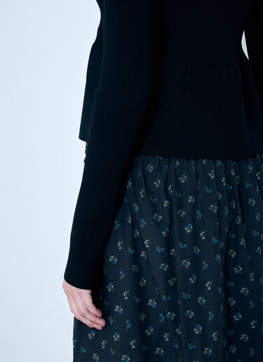 GANNI Rib Knit Tie-String Cardigan Black gan0259070