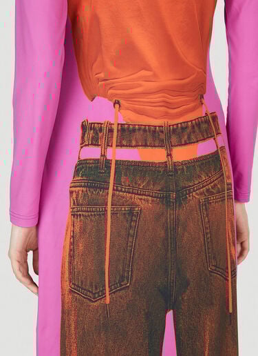 Y/Project x Jean Paul Gaultier Trompe L'Oeil Belt Denim Dress Orange jpg0252004