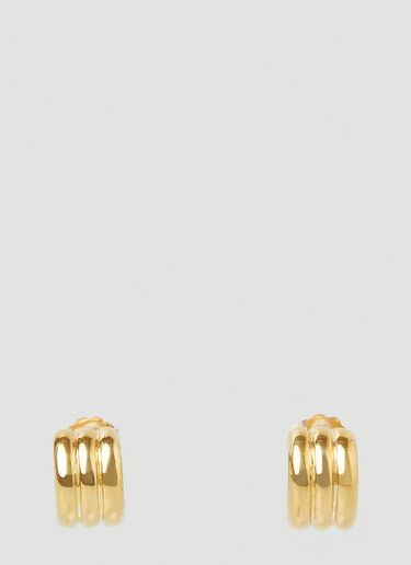 AGMES Triple Ridge Mini Hoop Earrings Gold agm0248014