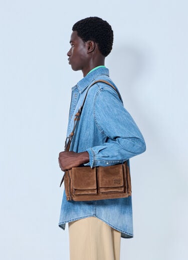LN-CC® - Miu Miu: Utilitaire Suede Shoulder Bag - Brown Miu Miu Utilitaire Suede Shoulder Bag Brown miu0164041