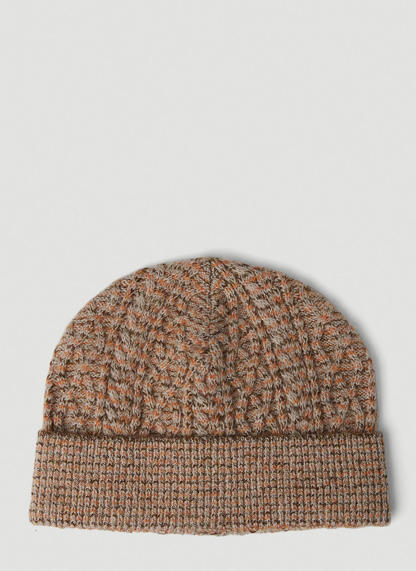 Snow Peak Mixed Knit Beanie Hat In Beige