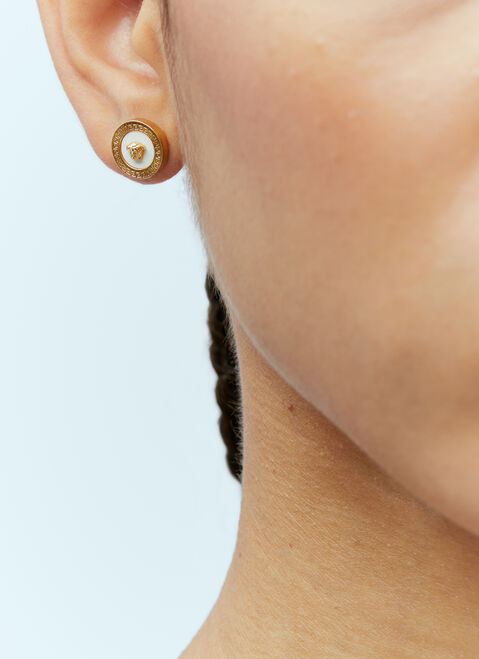 Vivienne Westwood Enamel Medusa Stud Earrings White vvw0254042