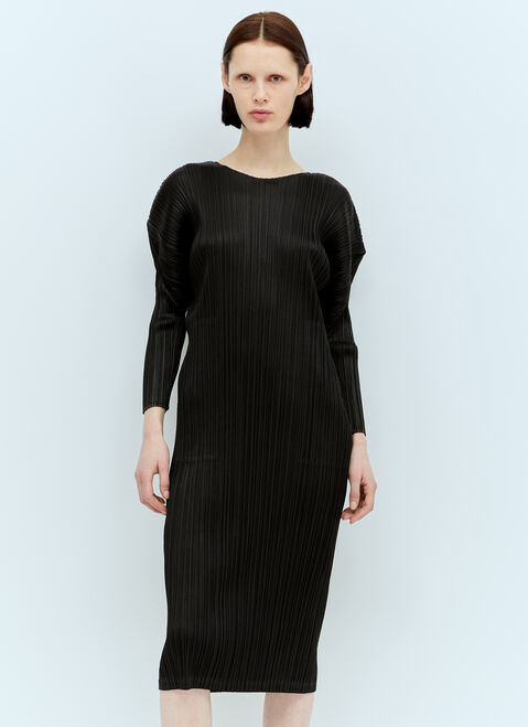 Pleats Please Issey Miyake Monthly Colors: February Midi Dress Green plp0255008