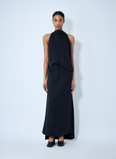 Sportmax Sleeveless Draped Maxi Dress Black spx0264062