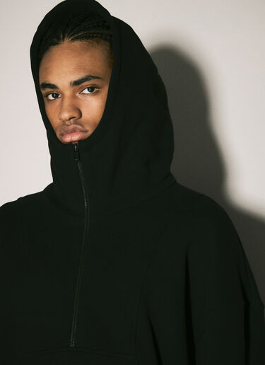 Saint Laurent Half-Zip Hooded Sweatshirt Black sla0158004