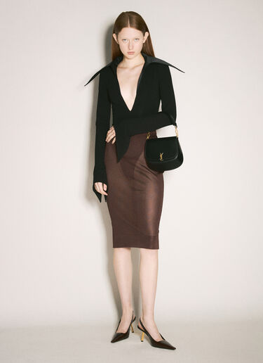 Saint Laurent Lee 露跟浅口鞋 酒红色 sla0257053
