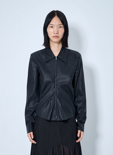 LN-CC® - Our Legacy: Slim Zip Shirt - Black Our Legacy Slim Zip Shirt Black our0265042