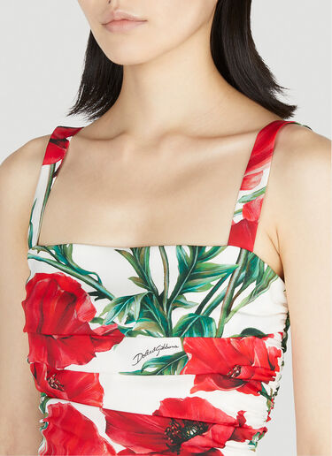 Dolce & Gabbana Poppy Print Dress Red dol0251010