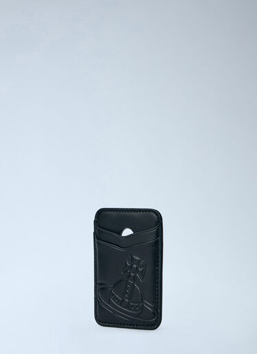 LN-CC® - Vivienne Westwood: MagSafe Leather Card Holder - Black Vivienne Westwood MagSafe Leather Card Holder Black vvw0166014