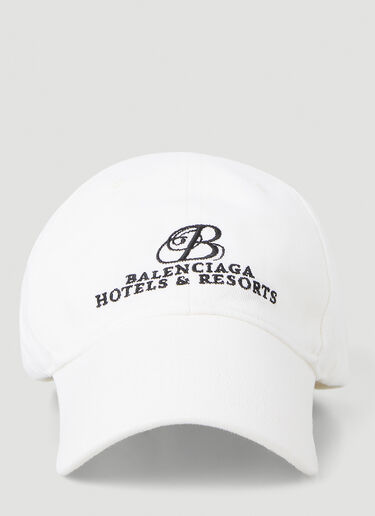 Balenciaga Logo Resorts Baseball Hat  White bal0145134