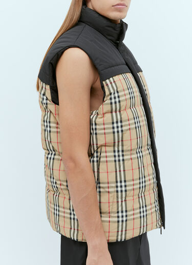 Burberry Check Panel Reversible Gilet Beige bur0153029