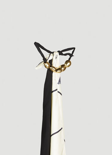 Bottega Veneta Printed Silk Beads Scarf White bov0252069