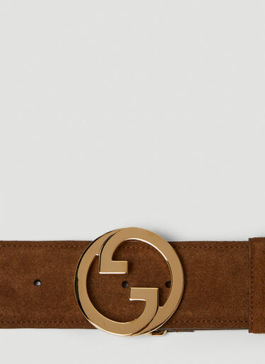 Gucci GG Logo Plaque Blondie Belt Brown guc0250211
