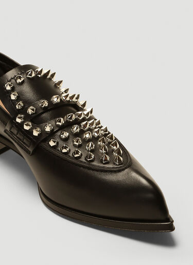 Alexander McQueen Stud-Embellished Leather Loafers Black amq0241054