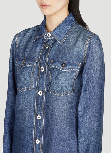 Bottega Veneta Denim Print Shirt Blue bov0252105