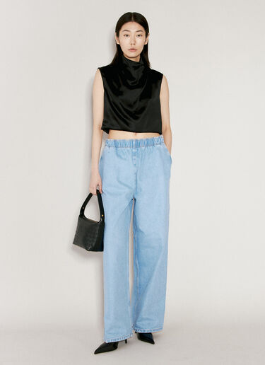 Prada Elasticated Waistband Jeans Blue pra0256015