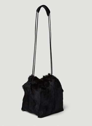 Jil Sander Dumpling Drawstring Shoulder Bag Black jil0251055