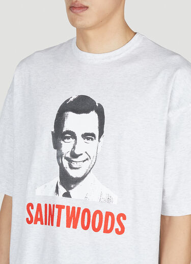 Saintwoods 徽标印花 T 恤 白色 swo0151018
