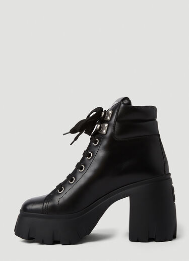 Miu Miu Platform Lace Up Boots Black miu0250056