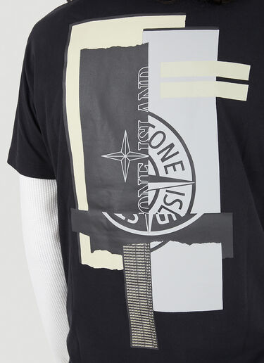 Stone Island Mixed Media 印花T恤 黑 sto0145022