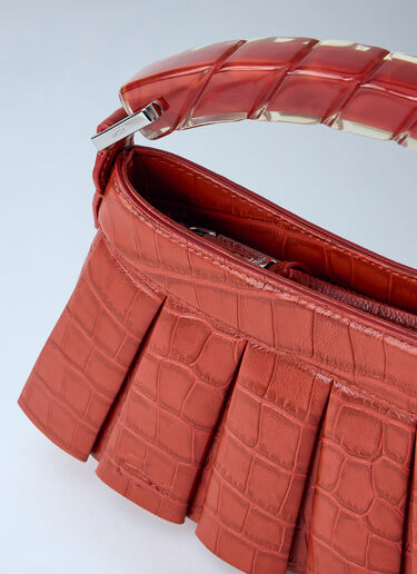 Lacoste Runway H Lenglen Crocodile Effect Leather Bag Red lac0364005