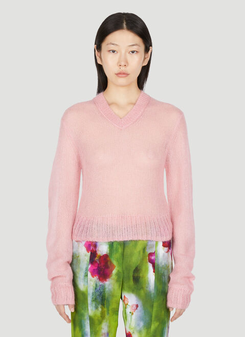 Acne Studios Mohair Knit Sweater Burgundy acn0254009