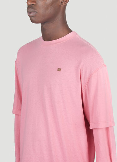 Acne Studios 페이스 패치 티셔츠 핑크 acn0351015