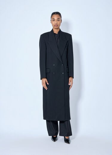 LN-CC® - RÓHE: Double Breasted Tailored Coat - Black RÓHE Double Breasted Tailored Coat Black roe0265022