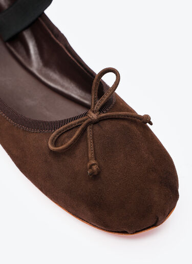Miu Miu Suede Ballerina Flats Brown miu0257018