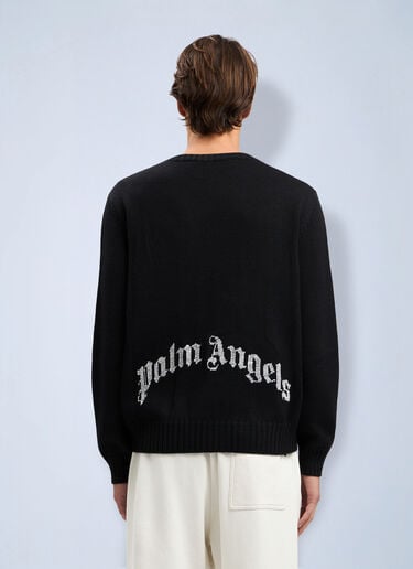 Palm Angels Back Curved Logo Sweater Black pma0164273