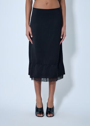 TOTEME Tiered Hem Midi Skirt Black tot0264011