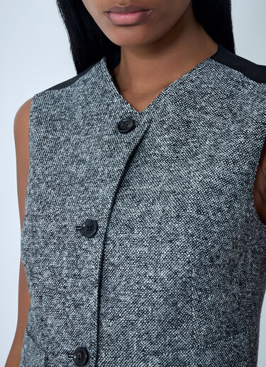 Max Mara Tailored Wool-And-Silk Waistcoat Grey max0262004