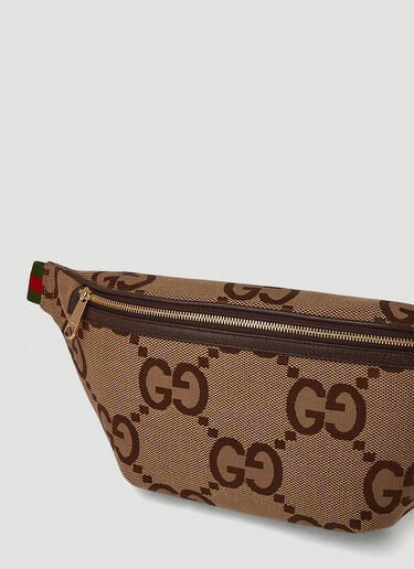 GUCCI Jumbo GG Canvas Leather Belt Bag Brown 696031