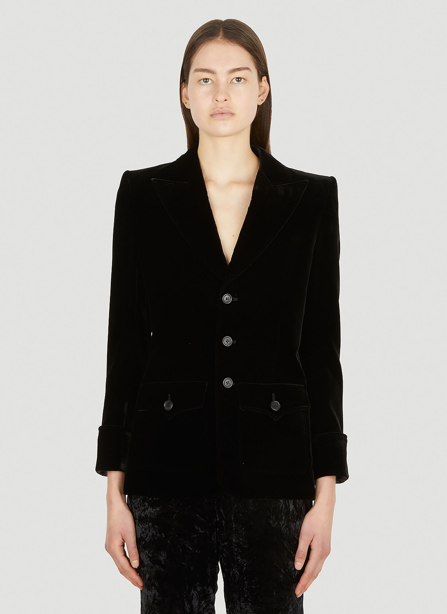 Saint Laurent Velvet Jacket Female Black