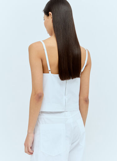 Sportmax 크롭 포플린 탑  화이트 spx0256005