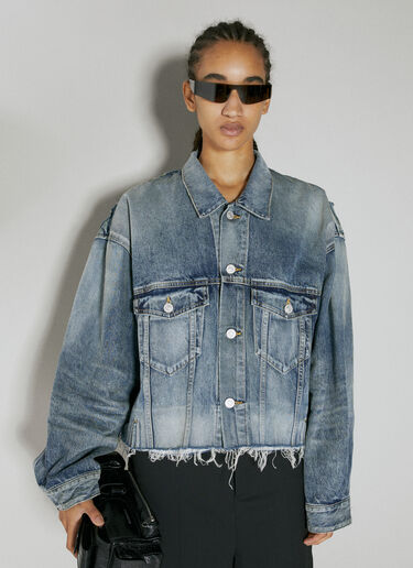 Balenciaga Deconstructed Denim Jacket Blue bal0253022