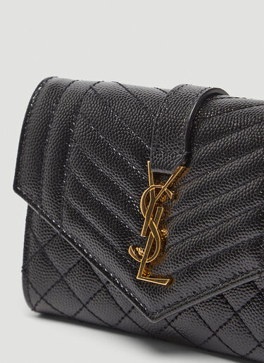 Matelassé Envelope Wallet Saint Laurent Matelassé Envelope Wallet Black sla0247137